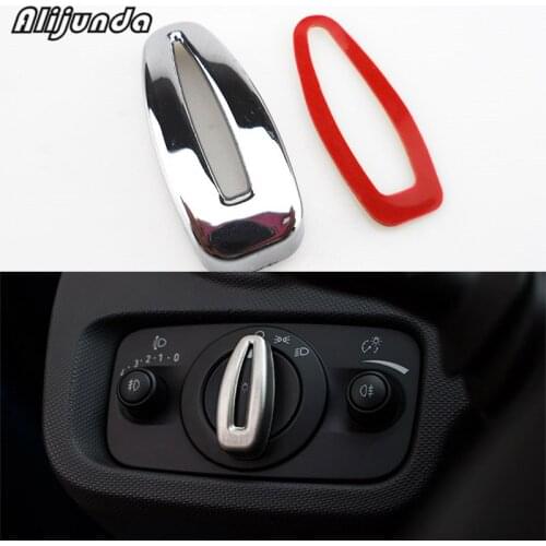 New ABS Chrome Interior Headlight Lamp Switch Trim Switch Knob Cover Decorative Sequins for Ford Fiesta Ecosport 2009 - 2015