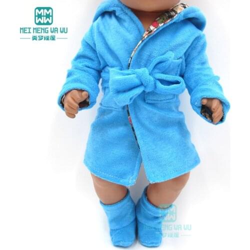 Doll clothes for 43cm new born doll accessories and American doll fashion pajamas set powder, white, blue