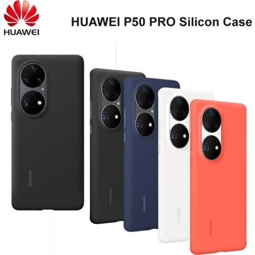 Original Huawei P50 Pro Case HUAWEI Official Liquid Silicon Protective Cover with Microfiber inside for Huawei P40 Pro