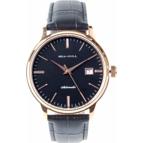 Genuine Seagull Stainless Steel Rose Gold PVD Coated Bezel Water Resistant Self Wind Automatic Mechanical Mens Watch D519.101