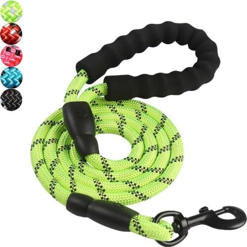 Pet leash reflective and strong dog leash nylon rope leash suitable for large dogs, strong and anti-fall training pet large dog