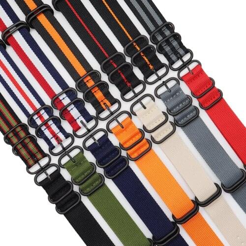 18mm 20mm 22mm 24mm Army Sports Nato Strap Fabric Nylon Watchband Buckle Belt for 007 James Bond Watch Bands Colorful Rainbow
