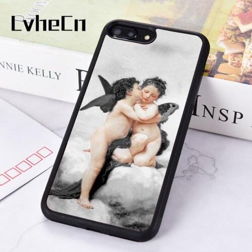 LvheCn Rubber Silicone Phone Case Cover For iPhone 6 6S 7 8 PLUS XR X XS 11 12 PRO MAX MINI Dark Angels