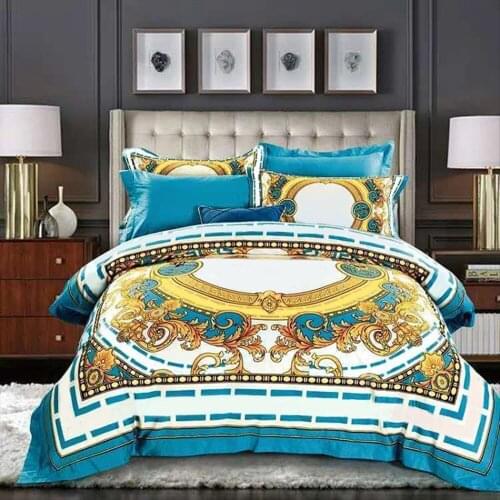 Luxury European Model Room Bedroom Bedding Set Four-piece Villa High-end Cotton Bedclothes Medusa Duvet Cover Pillowcase