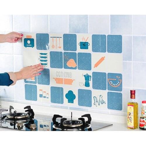 Kitchen Self high temperature Adhesive Wallstickers Aluminum Foil Kitchen StoveCabinet Stickers Oil Proof Waterproof homedecor