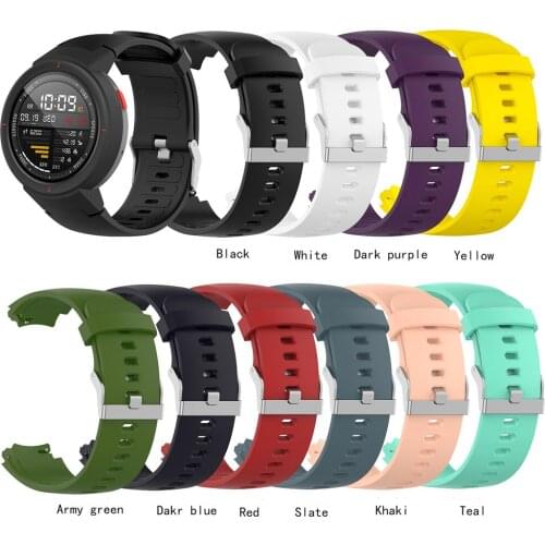 Silicone Watchband Strap For Huami 3 Smartwatch amazfit verge (A1801) Replacement 10 Colors Wrist Band Bracelet Straps