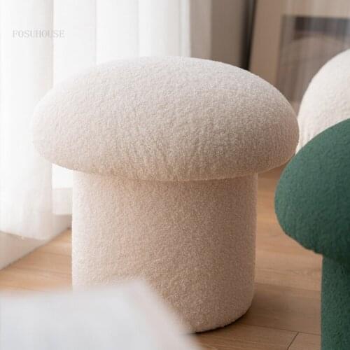 Modern Stylish Stools Living Room Furniture Round Makeup Stool Minimalist Ottomans Doorway Shoe Changing Stool Bedroom Home