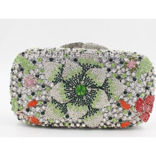 Bridal Wedding silver prom Evening Bags Floral Day Pouch Clutches women Purse college students Party wallets gold/yellow/blue