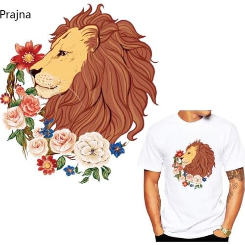 Iron On Patches For Clothing Lion Badges Sticker On Clothes Heat Transfer Thermo Stickers On Fabric For T-shirts Animal Applique