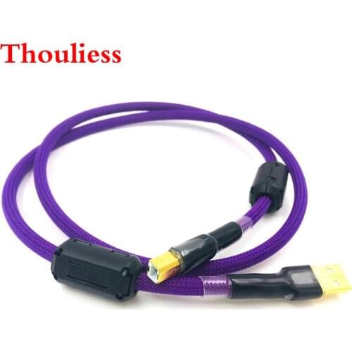 Thouliess HIFI 7N OCC Single Crystal Copperr USB Cable DAC A-B Digital USB 2.0 Type A to B Male Audio Cable