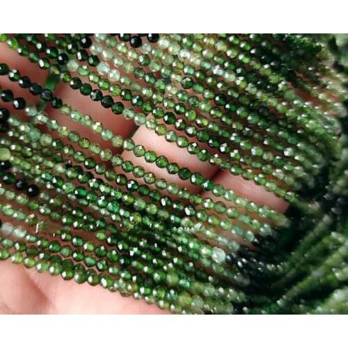 Tourmaline green round faceted 2.4mm for DIY jewelry making loose beads FPPJ wholesale beads nature gemstone