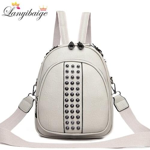 Vintage mini backpack woman high quality pu leather backpack small backpack ladies travel shoulder bags mochila bolsa feminina