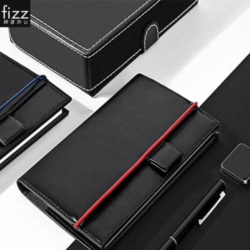 Fizz Plan Record Notebook B6 PU Leather Business Office Notebook 3 Colors Portable Meeting Notebook For Diary Meeting