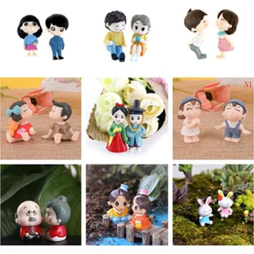 1/2PCS Popular Lover Figurines Wedding Doll Miniatures Couple models Fairy Garden home decor baby toy DIY accessories