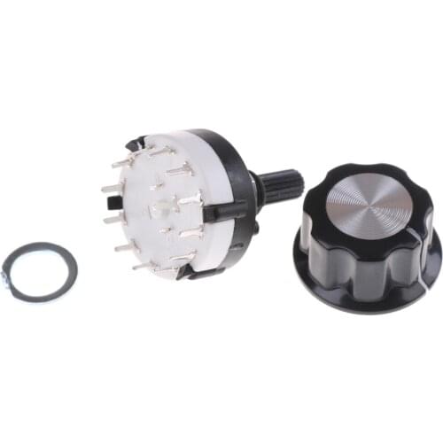 1pc RS26 Single Deck Rotary Switch Band Selector 1 Pole Position 12 Selectable Band Rotary Channel Selector Switch High Quality