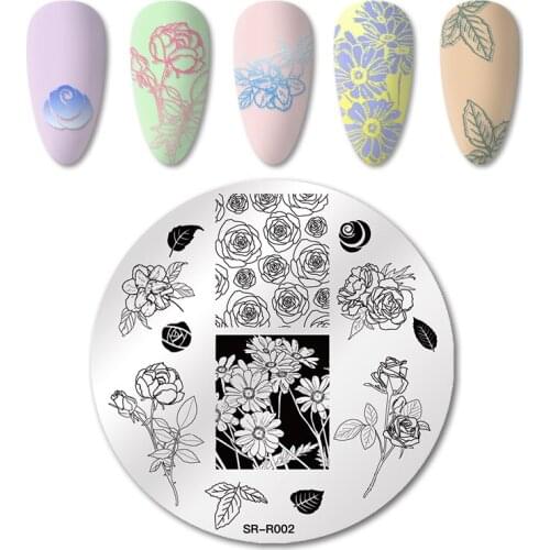 Mtssii 1PC Rose Flower Series Stamping Plates Stainless Steel Nail Image Plate Stamp Template Design Nail Plate