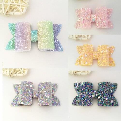 10pcs/set Princess Sequins Hair Bows Handmade Hairpins Shining Hair Clips for Girls Cute Kids Headdress Headwear