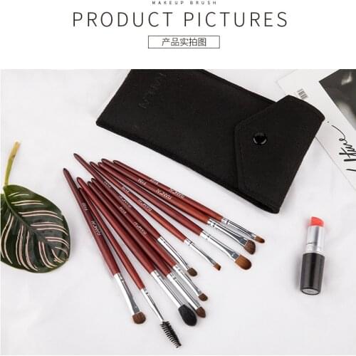 10 Pcs Makeup Brush Suits Horse Hair Contour Powder Foundation Eyeshadow Highlight Concealer Eyebrow Lips Eyeliner Make Up Tool