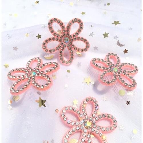 15pcs 3D Rhinestone Cute Patch Bead Patch for Clothing Dress DIY Beaded Applique Sweater Hat Hairpin Accessories Applique