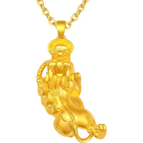 PURE 24K YELLOW GOLD PENDANT 999 GOLD 3D DRAGON SON PIXIU PENDANT
