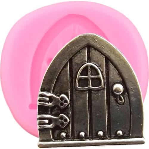 3D Fairy Garden Door Silicone Molds DIY Baby Birthday Cake Border Fondant Cake Decorating Tools Candy Chocolate Gumpaste Moulds