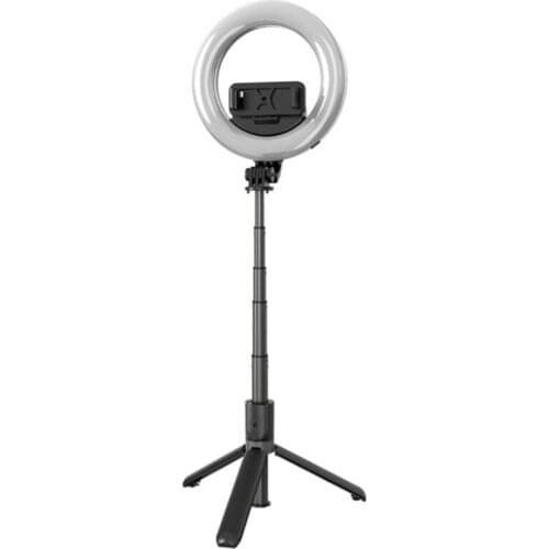 Wireless Bluetooth Selfie Stick Handheld Foldable Extendable Remote Shutter Tripod with LED Ring Photography Light