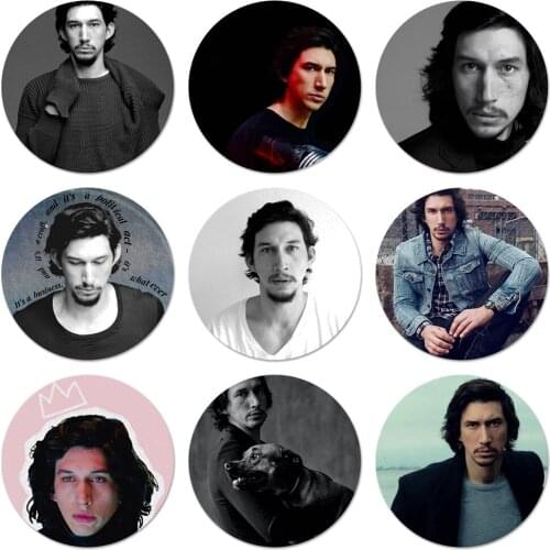 58mm Adam Driver The US Screen actor Brooch Pin Cosplay Badge Accessories For Clothes Backpack Decoration Gift