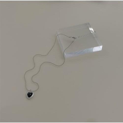 Black Heart Necklace for Daughter Birthday Jewelry Gifts Heart Shape Necklace for Daughter A66