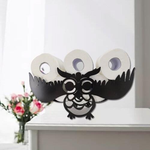 Toilet Paper Holder Metal Animals Wall Mounted Ornament Handmade Decoration for Living Room Bathroom TS2