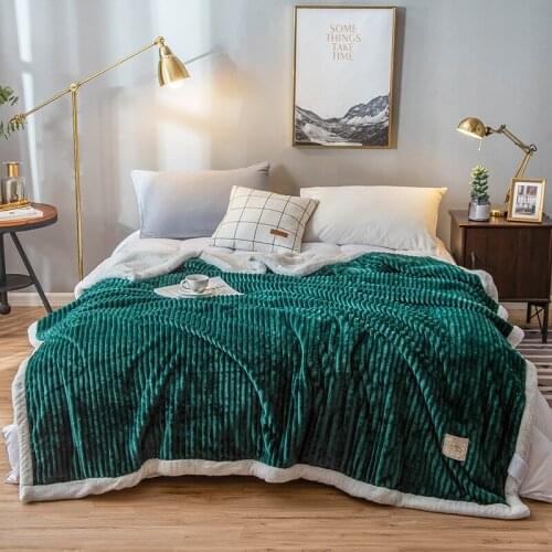 Double Layer Cashmere Warm Thicken Flannel Air Condition Nap Throw Blanket For Sofa Bedding Washable Soft Blankets Bedspread
