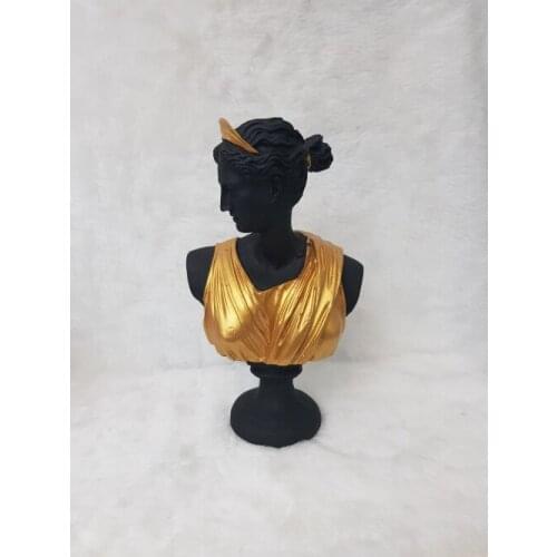 EU HOME DECORATION AROSE DİANA BÜST GOLD GARMENT BLACK TEN HOME OFFICE DECOR