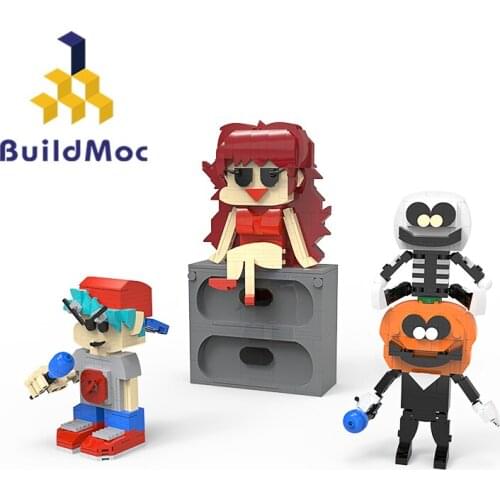 Buildmoc Game Series Friday Night Funkin Music Rhythm Type Cartoon Magical Figure Action Building Blocks DIY Model Childs Gifts