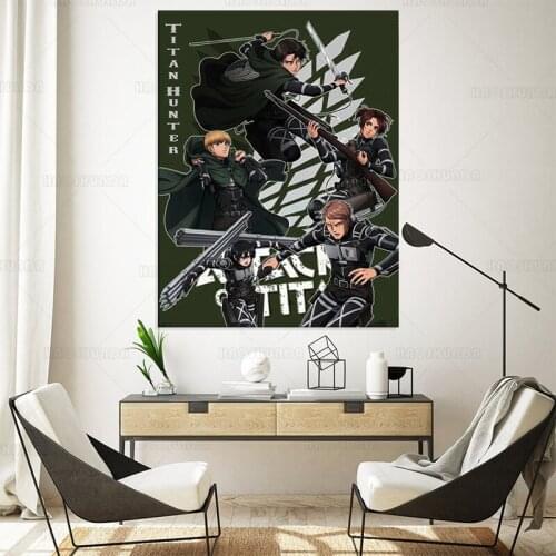 Home Decor Attack On Titan Canvas Paintings HD Prints Anime Titan Hunter Poster Wall Art Modular Pictures For Living Room