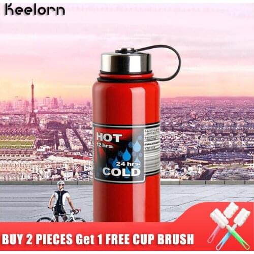 Keelorn Large Capacity 900ML 1200ML 304 Stainless Steel Vacuum Flask Cup Environmental Protection Convenient Outdoor Sports Cups