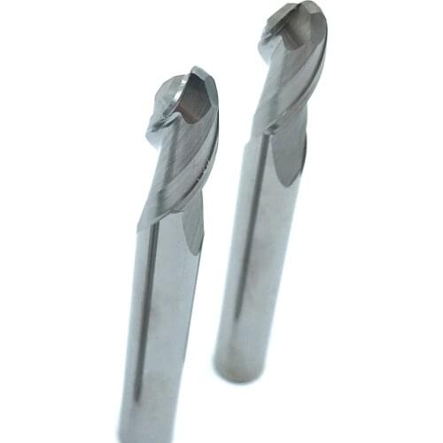CNC End Mills 2 Flute Aluminum Ball Nose End Mill Router Bits Wood Milling Cutter Lathe Tool Turning Tools for Aluminum Alloy