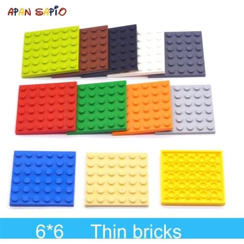10pcs DIY Building Blocks Thin Figures Bricks 6x6 Dots 12Color Educational Creative Size Compatible With lego Toys for Children