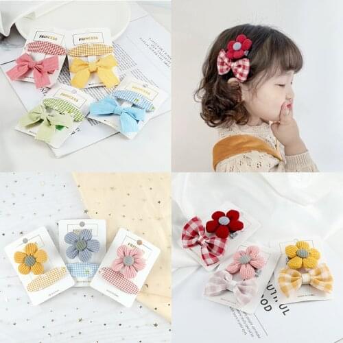 2-3Pcs/Set Fashion Flower Hair Clips Fabric Bows Hairpins For Women Baby Girls Hairgrips Headband Cute Kids Hair Accessories Set