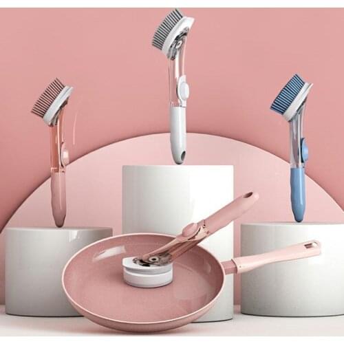 Soap Dispensing Dish Brush Household Cleaning Brushes Multifunctional Dishwashing Sponges for Pot Pan Dishes Kitchen Accessories