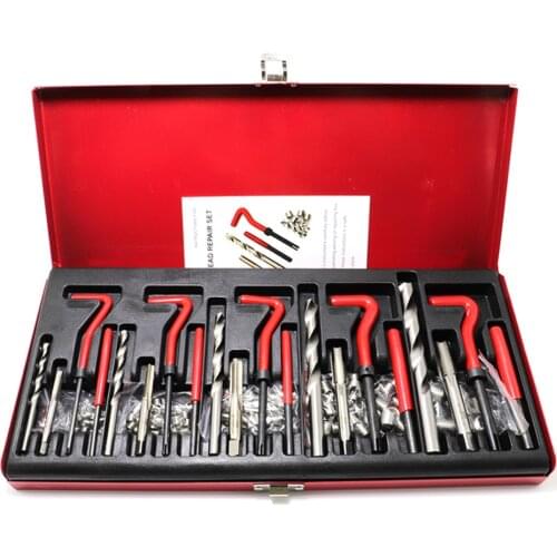 131Pcs Helicoil Thread Repair Kit M5 M6 Metric8 Metric10 M12 Threaded Tool Twist Drill Bits