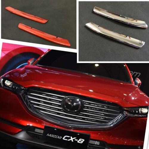 Car front grille trims For mazda CX-8 2017 2018, ,stainless steel 2pc/lot,car accessories