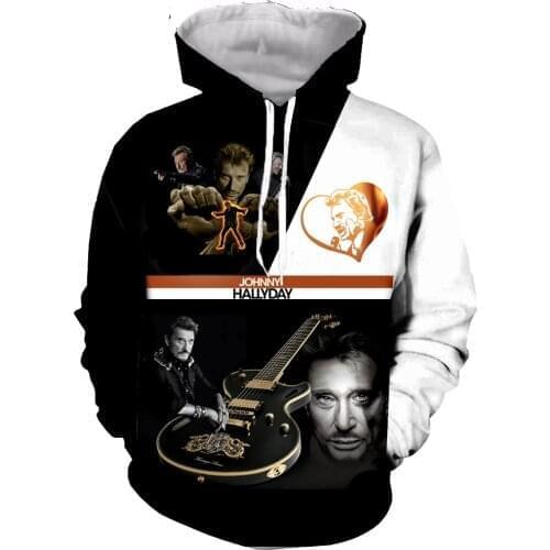 New Arrive Popular Johnny Hallyday Men Women 3D Printing Gothic Fashion T Shirt /hoodies/ sweatshirts/vest/ Summer Tops