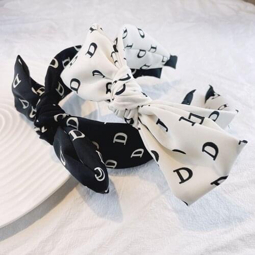 New Bow Headband Letter Fashion Simple Headband Gauze Ear Hair Accessories Knotted Womens Headdress Hair Accessories