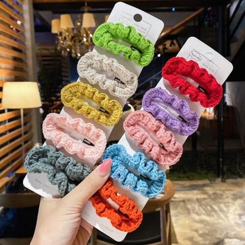Autumn and Winter Children Cute Colors Knitting Ornament Hair Clips Girls Lovely Alloy Barrettes Hairpins Kids Hair Accessories