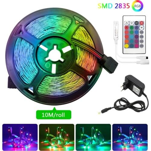 RGB LED Light Strip With Remote Control,20 Colors and DIY Mode Color-Changing Lights, DC12V SMD 2835 For Bedroom,Ceiling,Kitchen