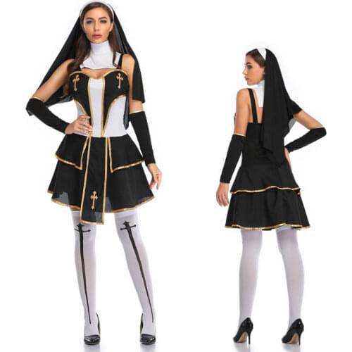 Sexy Lingerie Adult Naughty Nun Outfit Bedroom Fun Fancy Dress Halloween Party Costume SMG1948 MLXL