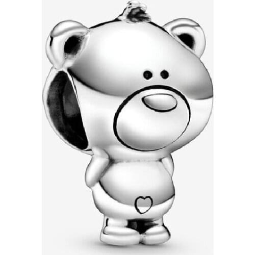 925 Sterling Silver Charms Animal Bead Cute Theo Baby Bear Charm Fit Original pandora Bracelet Bangle For Women DIY Jewelry
