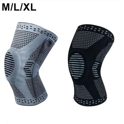 Silicone Spring Kneepad Meniscus Leg Cover Best Knee Brace With Side Stabilizers Patella Gel Pads For Knee Relief Sports Injury
