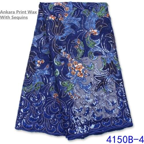 XIYA Ankara Wax French Tulle Lace Fabric 2021 High Quality Nigerian Women Wedding Sequins Embroidery African Lace Fabric 4150B