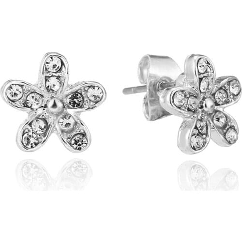 Seialoy Rose Gold Shiny Daisy Flower Earrings For Women Fine Stud Earrings Jewelry Friends Couple Birthday Gift Anti Allergy