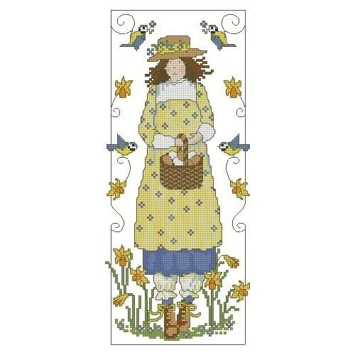 Top Quality lovely counted cross stitch kit bothy threads april girl lade woman
